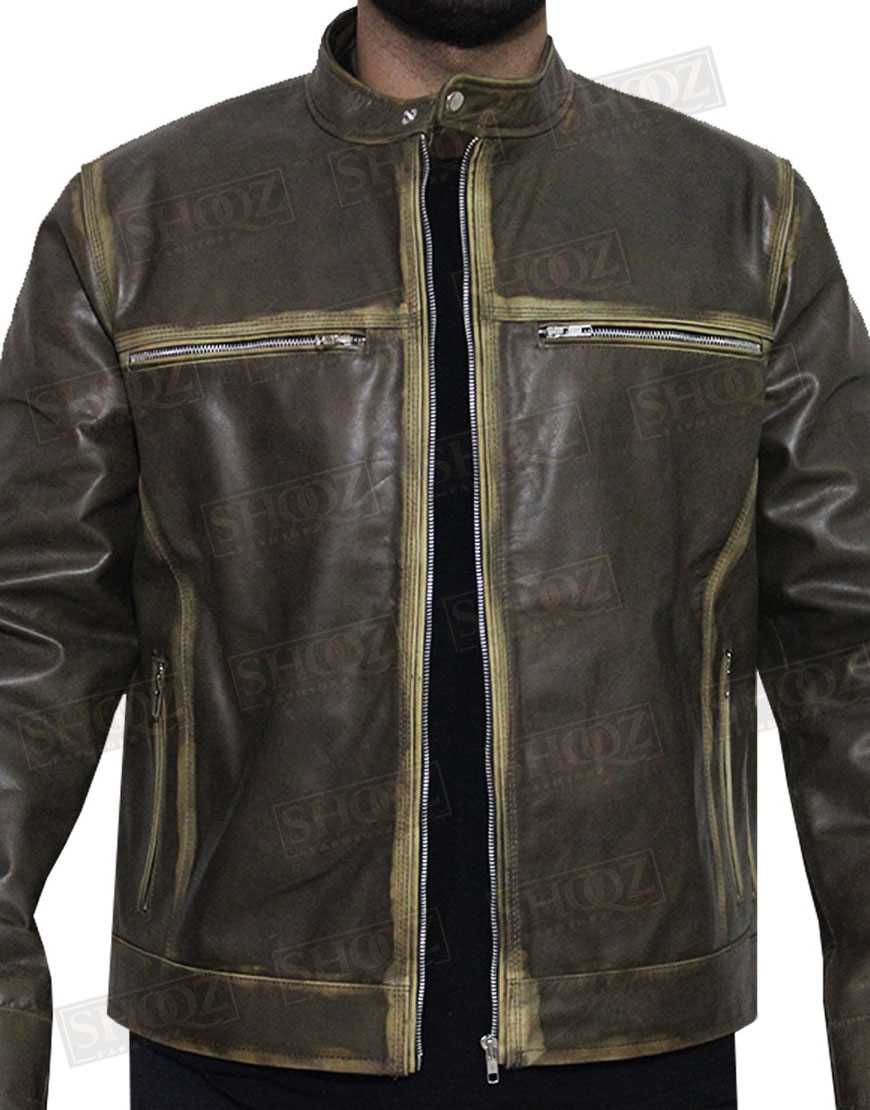 Vintage Cafe Racer Distressed Biker Leather Jacket